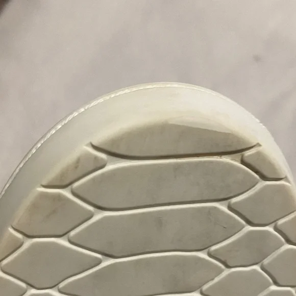 Jimmy Choo Off-White Leather Low-Top Sneakers with Silver Accents - Picture 10 of 11